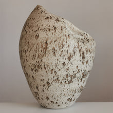 Tall Collapsed Form with White Speckled Glaze No.93, Large Ceramic Sculpture, Objet D'Art