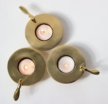 Set of Three, One Bird Brass Tea Light Holders