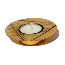 Cast Brass Leaf Tealight Candleholder