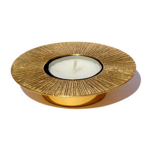 Brass Sun tealight candle holder