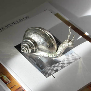 Handmade Nickel plated Decorative Snail, Large Paperweight