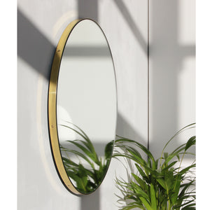 Set of 2 Orbis™ Round Minimalist Customisable Mirror with Elegant Brass Frame (600mm)