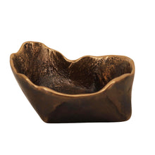 Small Squared Handmade Cast Bronze Bowl Inspired by Wabi-Sabi, Vide-Poche