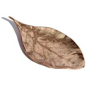 Cast Bronze Leaf Decorative Handmade Dish Vide-poche, Medium